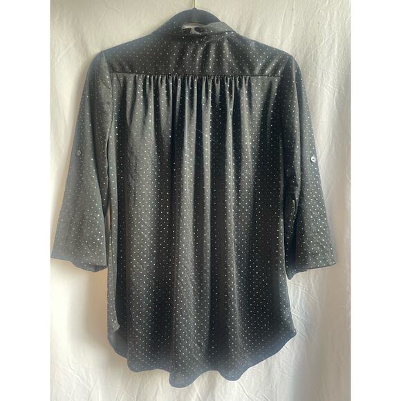 Teddi of California - Button Down Black with Glitter Polka Dots - Size 14 - Picture 2 of 6